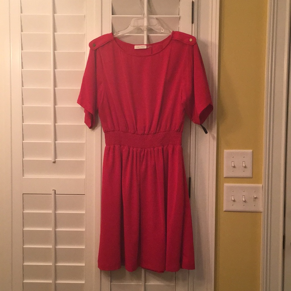 Calvin Klein Vibrant Red Short-sleeve Dress //sz10